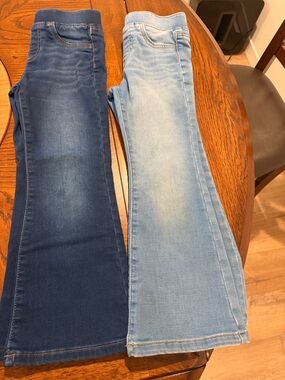 Girls Flare Jeans in Dark Blue & Light Blue Size 6